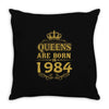 queens are born in 1984 Throw Pillow