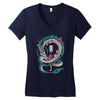 the girl and the dragon Women's V-Neck T-Shirt