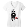 creepy doll trick or treat Women's V-Neck T-Shirt