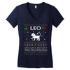 leo christmas ugly sweater Women's V-Neck T-Shirt