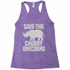 save the chubby unicorns (2) Racerback Tank