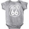 route 66 stampa bianca starda america sport Baby Onesie