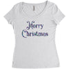 merry christmas colorful glitter Women's Triblend Scoop T-shirt