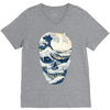 the great wave off skull V-Neck Tee
