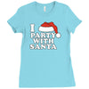 I Love Party With Santa Ladies Fitted T-Shirt
