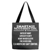 Smartass November Girl Tote Bags