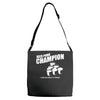 beer pong champion Adjustable Strap Totes