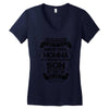 Super Cool Momma Of A Freaking Awesome Son Women's V-Neck T-Shirt