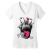 scary skull Women's V-Neck T-Shirt