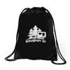 roughin' it roughing trailer camping camp Drawstring Bags