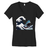 Great White Wave Shark Women's V-Neck T-Shirt