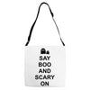 say boo and scary on 2 Adjustable Strap Totes