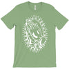 praying hands cross mary rock band baseball jersey T-Shirt