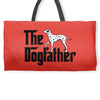the dogfather dalmatian Weekender Totes