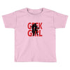 geek girl 3 4 sleeve baseball Toddler T-shirt