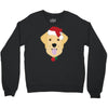 golden retriever dog with red santa's hat Crewneck Sweatshirt