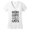 read books drink coffee eat chocolate pet cats Women's V-Neck T-Shirt