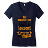 My Daughter Is Super Awesome Her Stepdad Women's V-Neck T-Shirt