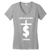 jesus saves i spend funny statement Women's V-Neck T-Shirt