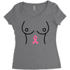 breast with pink ribbon Women's Triblend Scoop T-shirt