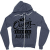 Queens Are Born In August Zipper Hoodie