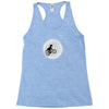 Dinosaur Riding A Bike To The Moon Racerback Tank