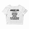 Super January Girl Crop Top