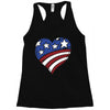 disstressed america flag heart Racerback Tank