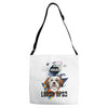 who loves lhasa apso Adjustable Strap Totes