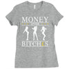 money over bitches graphic Ladies Fitted T-Shirt