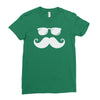 hipster glasses and moustache Ladies Fitted T-Shirt