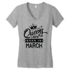 Queens Are Born In March Women's V-Neck T-Shirt