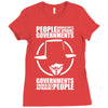 people should not be afraid of their governments Ladies Fitted T-Shirt