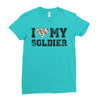 i love my soldier hunter camouflage Ladies Fitted T-Shirt