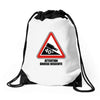 warning descent Drawstring Bags