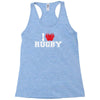 i love rugby mens funny cotton Racerback Tank
