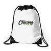 chicana with rose Drawstring Bags