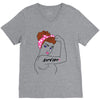 girl power survivor breast cancer V-Neck Tee