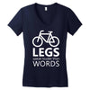 legs speak louder than words bicycle cycling Women's V-Neck T-Shirt