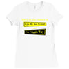 funny t shirt i live at the corner kiss my as &amp; no friggin way rude te Ladies Fitted T-Shirt