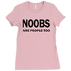 noobs are people too t shirt x large funny nerdy geek cod halo cool ga Ladies Fitted T-Shirt