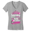 Celebrating With the 4th Birthday Queen Women's V-Neck T-Shirt
