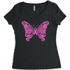 breast cancer butterfly Women's Triblend Scoop T-shirt
