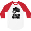 i shoot people t shirt funny photographer tee camera photography digit 3/4 Sleeve Shirt