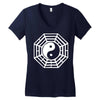 i ching ying and yang Women's V-Neck T-Shirt