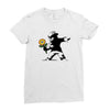 banksy flower Ladies Fitted T-Shirt