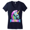 fortnite unicorn Women's V-Neck T-Shirt