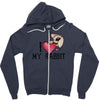 i love my rabbit Zipper Hoodie