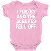 i flexed and the sleeves fell off Baby Bodysuit