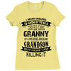 Super Cool Granny Of A Freaking Awesome Grandson Ladies Fitted T-Shirt